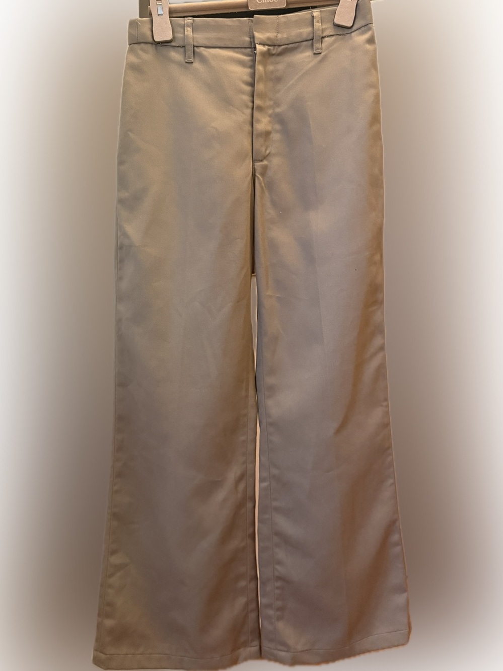 Re/Done Khaki Wide-Leg Chinos in Tan